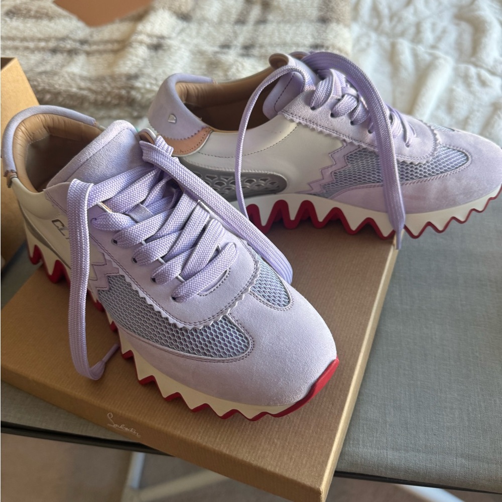 Purple Women's Louboutin Loubishark Sneakers
